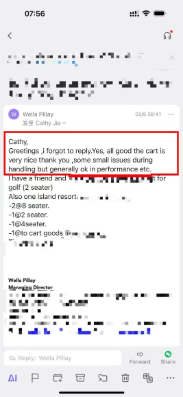 Customer testimonial